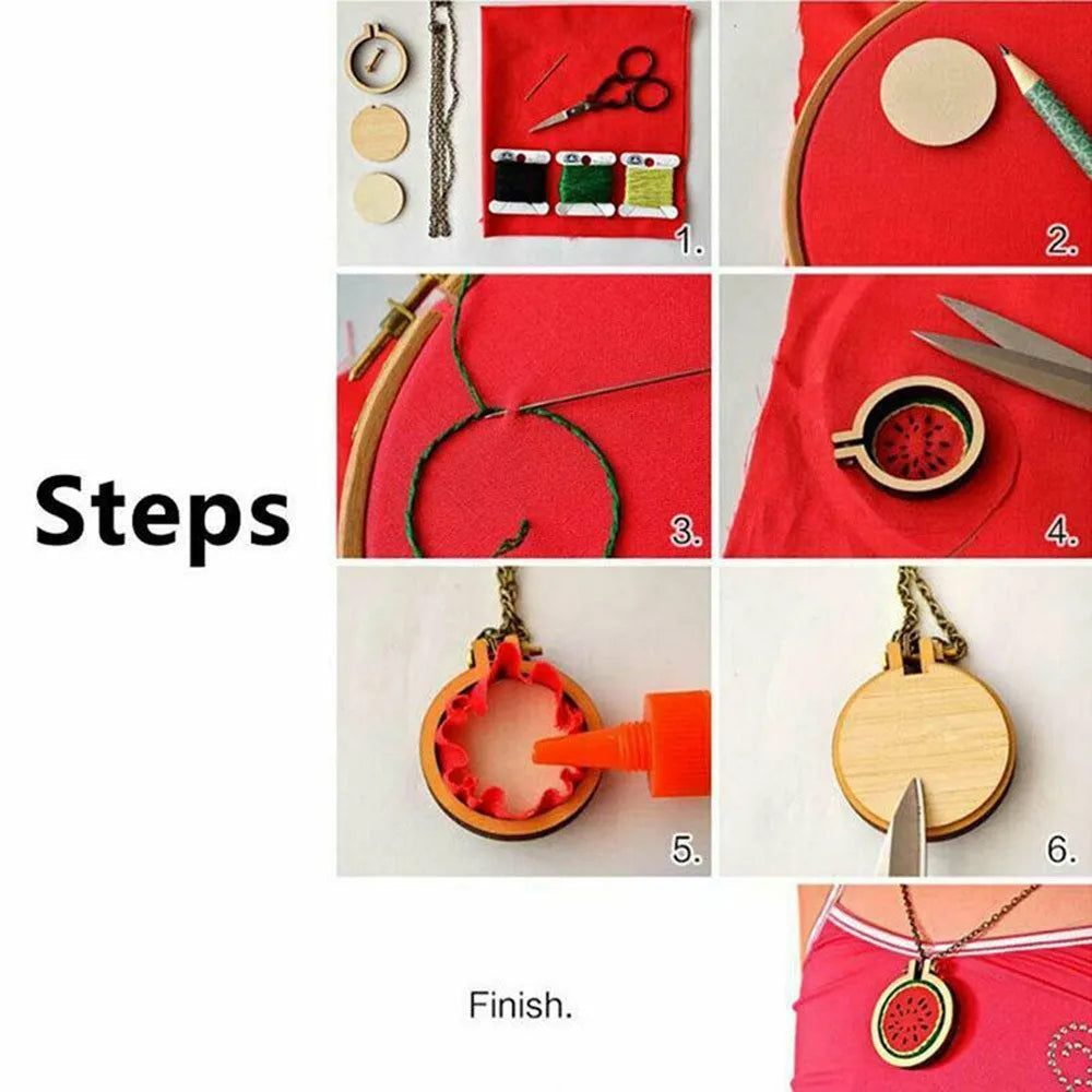10Pcs Wooden Mini Embroidery Hoop