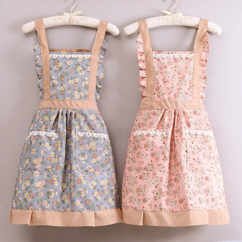 Anti-Stain Canvas Apron | Floral | Adult