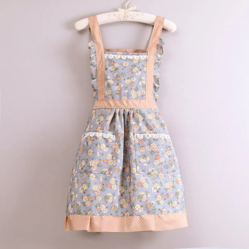 Anti-Stain Canvas Apron | Floral | Adult