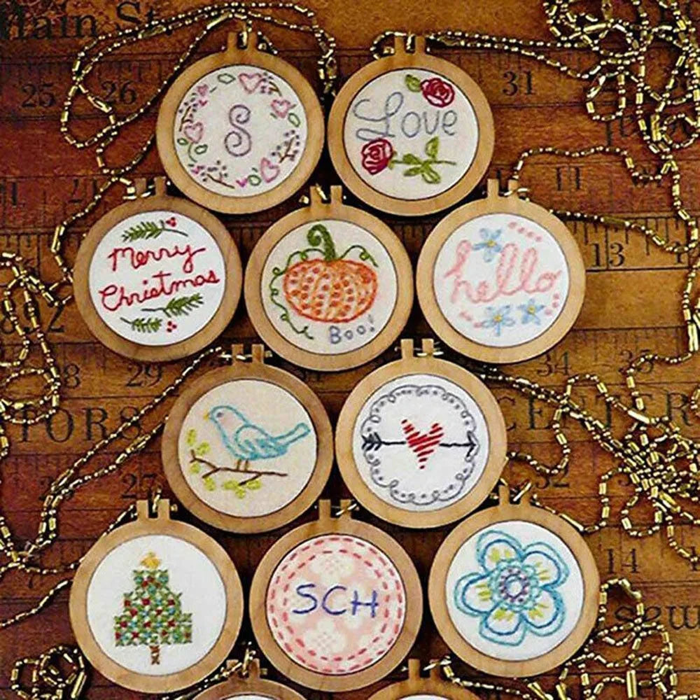 10Pcs Wooden Mini Embroidery Hoop