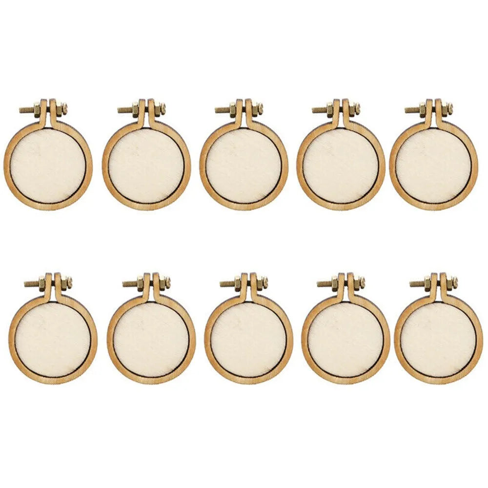 10Pcs Wooden Mini Embroidery Hoop