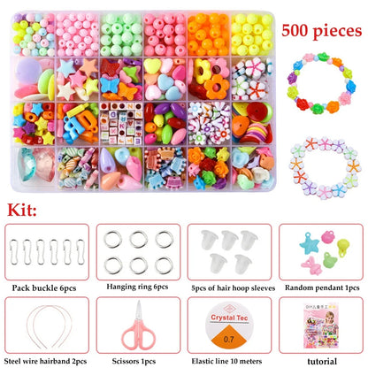 500pcs  Bracelet/Necklace Jewelry Loose Spacer Beads Kit