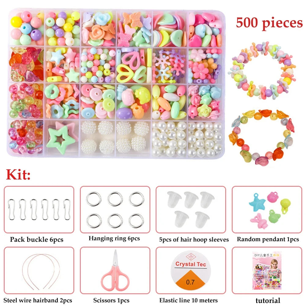 500pcs  Bracelet/Necklace Jewelry Loose Spacer Beads Kit