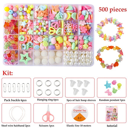 500pcs  Bracelet/Necklace Jewelry Loose Spacer Beads Kit