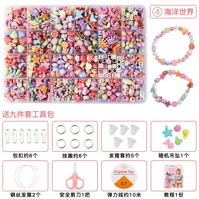 500pcs  Bracelet/Necklace Jewelry Loose Spacer Beads Kit