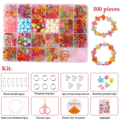 500pcs  Bracelet/Necklace Jewelry Loose Spacer Beads Kit