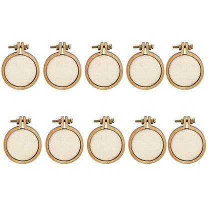 10Pcs Wooden Mini Embroidery Hoop