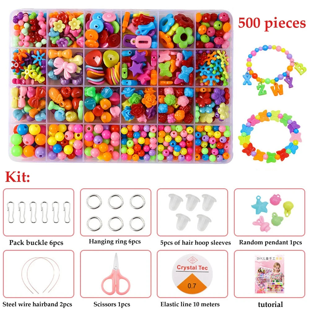 500pcs  Bracelet/Necklace Jewelry Loose Spacer Beads Kit
