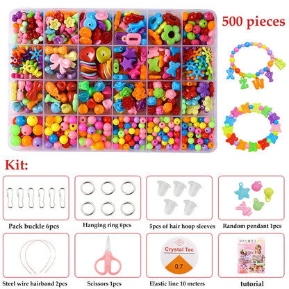 500pcs  Bracelet/Necklace Jewelry Loose Spacer Beads Kit