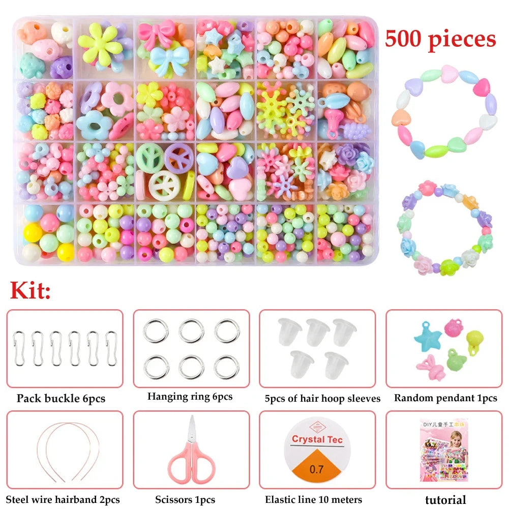 500pcs  Bracelet/Necklace Jewelry Loose Spacer Beads Kit